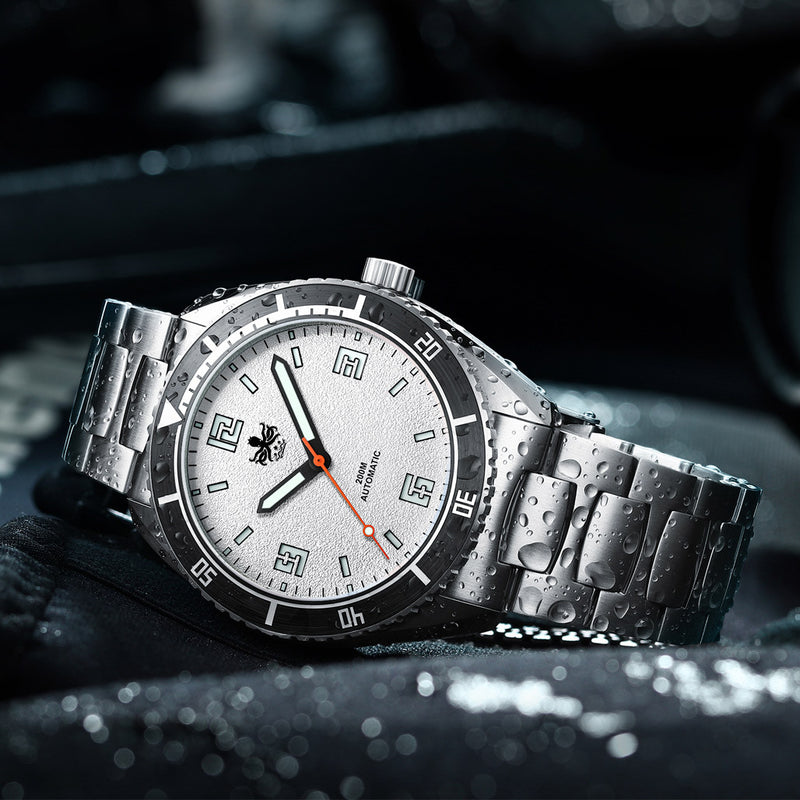 PHOIBOS Reef Master Dive Watch with Silver White Dial #PY047E lifestyle