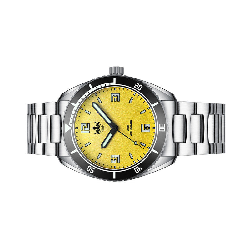 PHOIBOS Reef Master Dive Watch with Lemon Yellow Dial #PY047F side