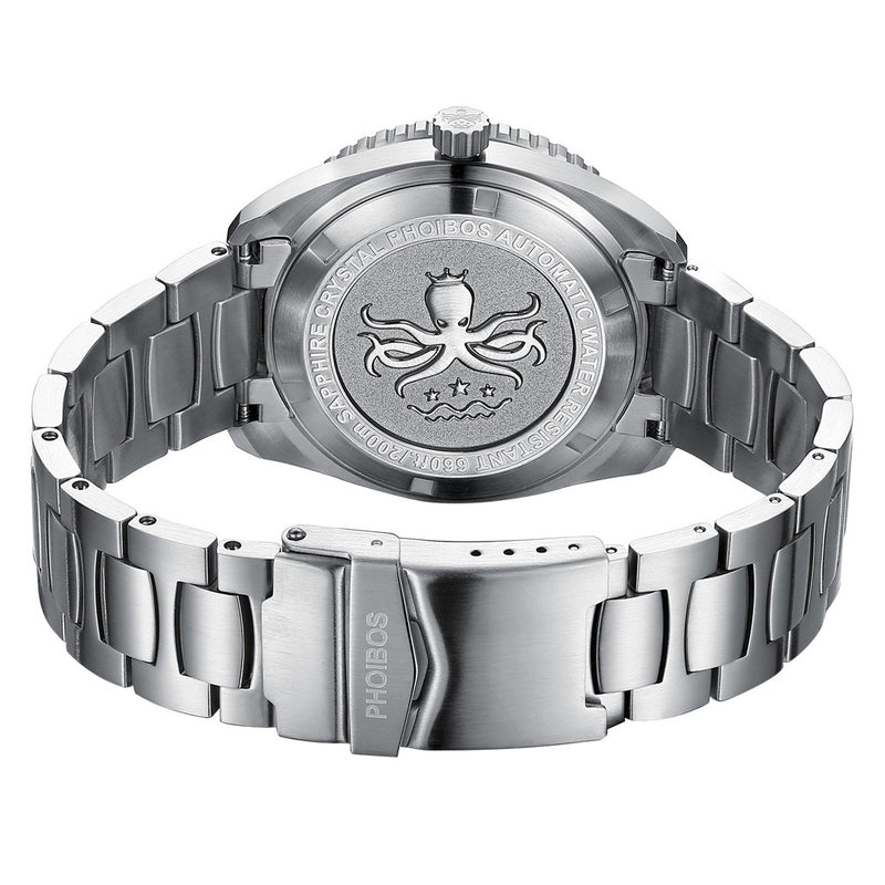 PHOIBOS Reef Master Dive Watch with Lemon Yellow Dial #PY047F back
