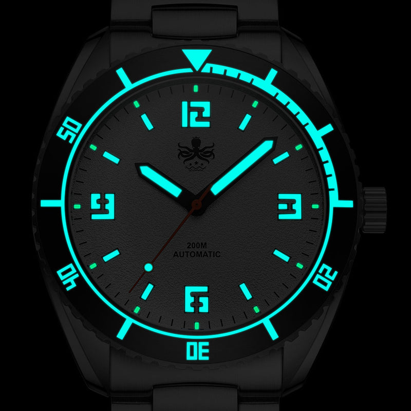 PHOIBOS Reef Master Dive Watch with Lemon Yellow Dial #PY047F lume