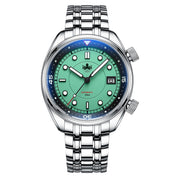 Phoibos Eagle Ray Automatic Compressor Style Dive Watch with Pastel Green Dial #PY048A