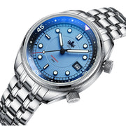 Phoibos Eagle Ray Automatic Compressor Style Dive Watch with Pastel Blue Dial #PY048B