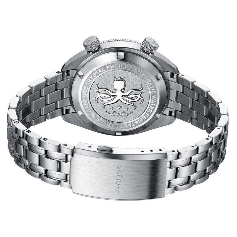 Phoibos Eagle Ray Automatic Compressor Style Dive Watch with Pastel Blue Dial #PY048B