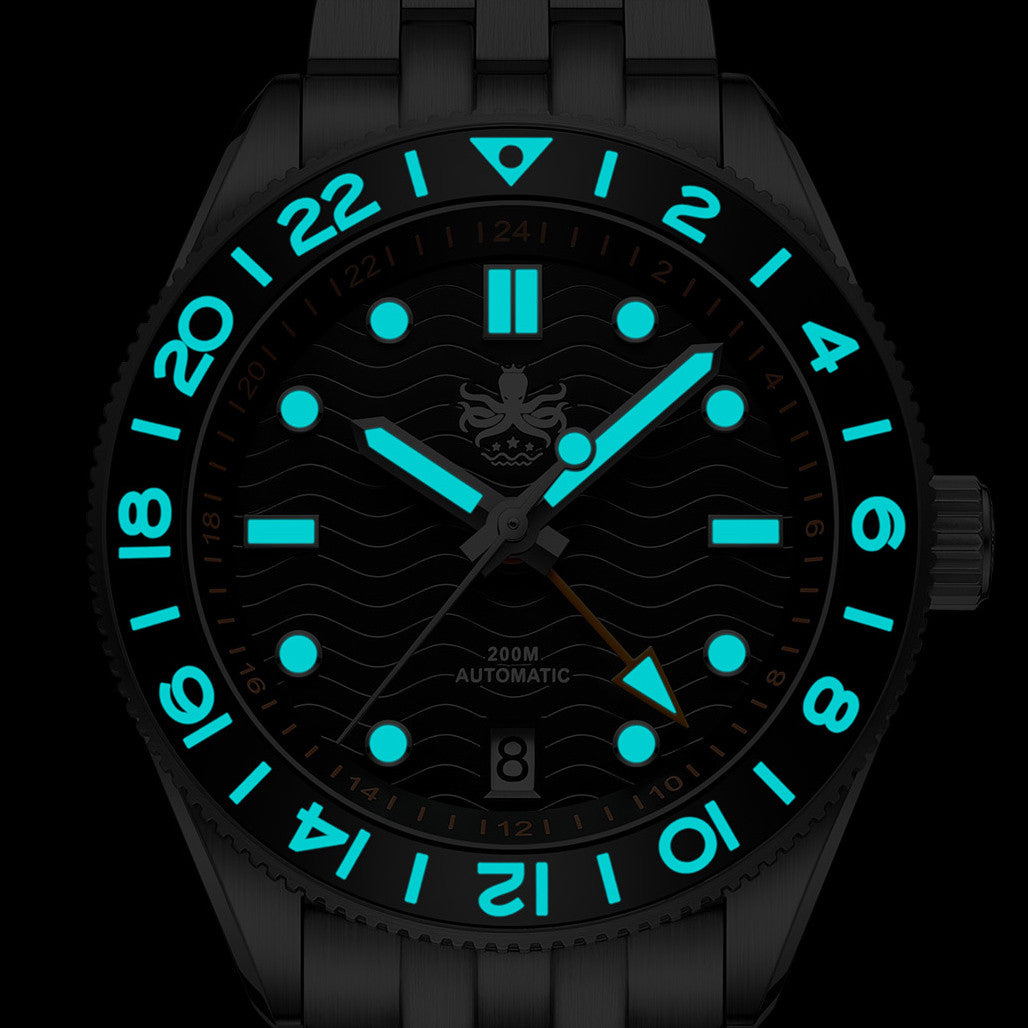 Phoibos Wave Master GMT Automatic Watch with Purple Dial #PY049H