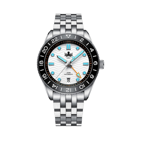 Phoibos Wave Master GMT Automatic Watch with Silver Dial #PY049E