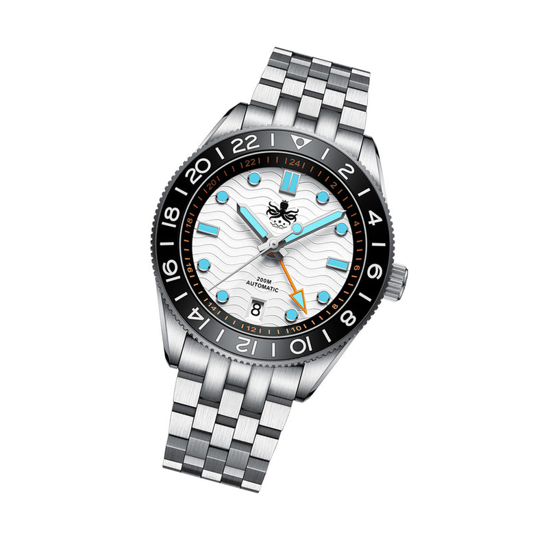 Phoibos Wave Master GMT Automatic Watch with Silver Dial #PY049E