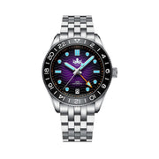 Phoibos Wave Master GMT Automatic Watch with Purple Dial #PY049H