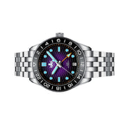Phoibos Wave Master GMT Automatic Watch with Purple Dial #PY049H