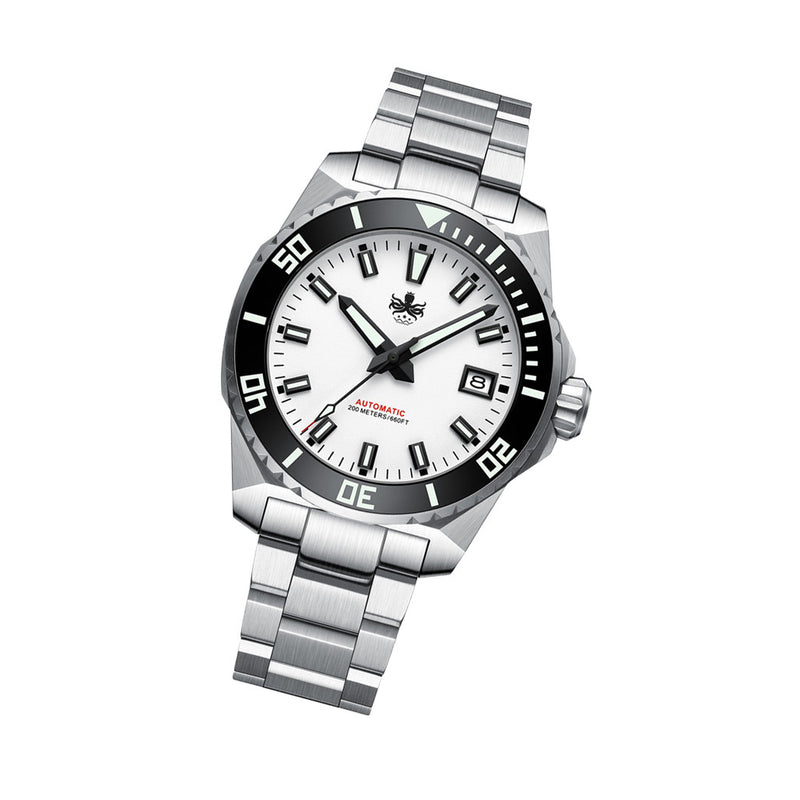 Phoibos Leviathan 40 Automatic Dive Watch with White Dial #PY050E