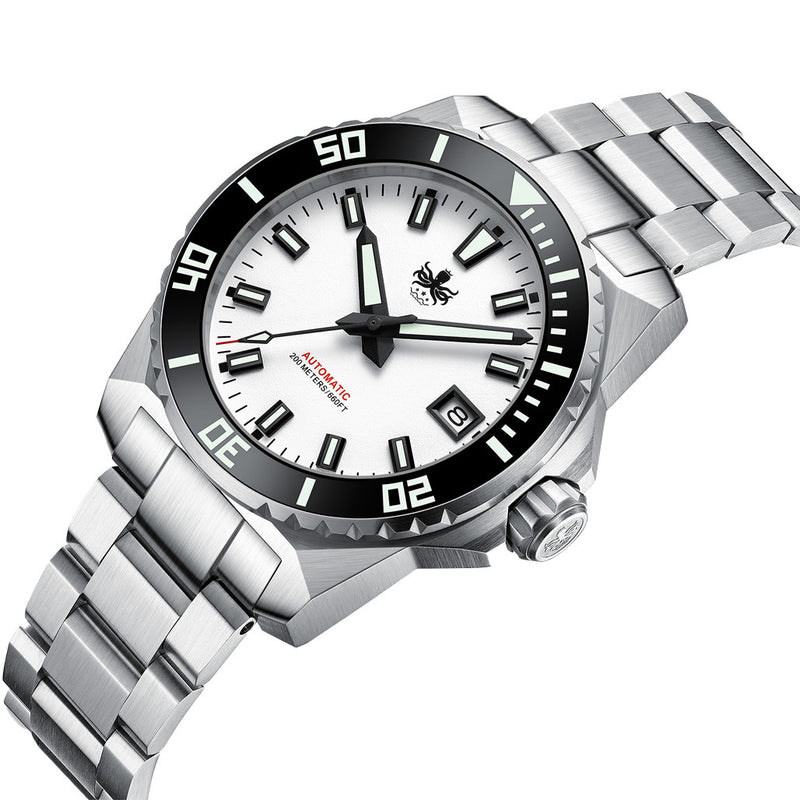 Phoibos Leviathan 40 Automatic Dive Watch with White Dial #PY050E