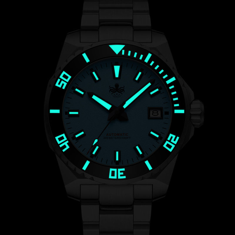 Phoibos Leviathan 40 Automatic Dive Watch with White Dial #PY050E