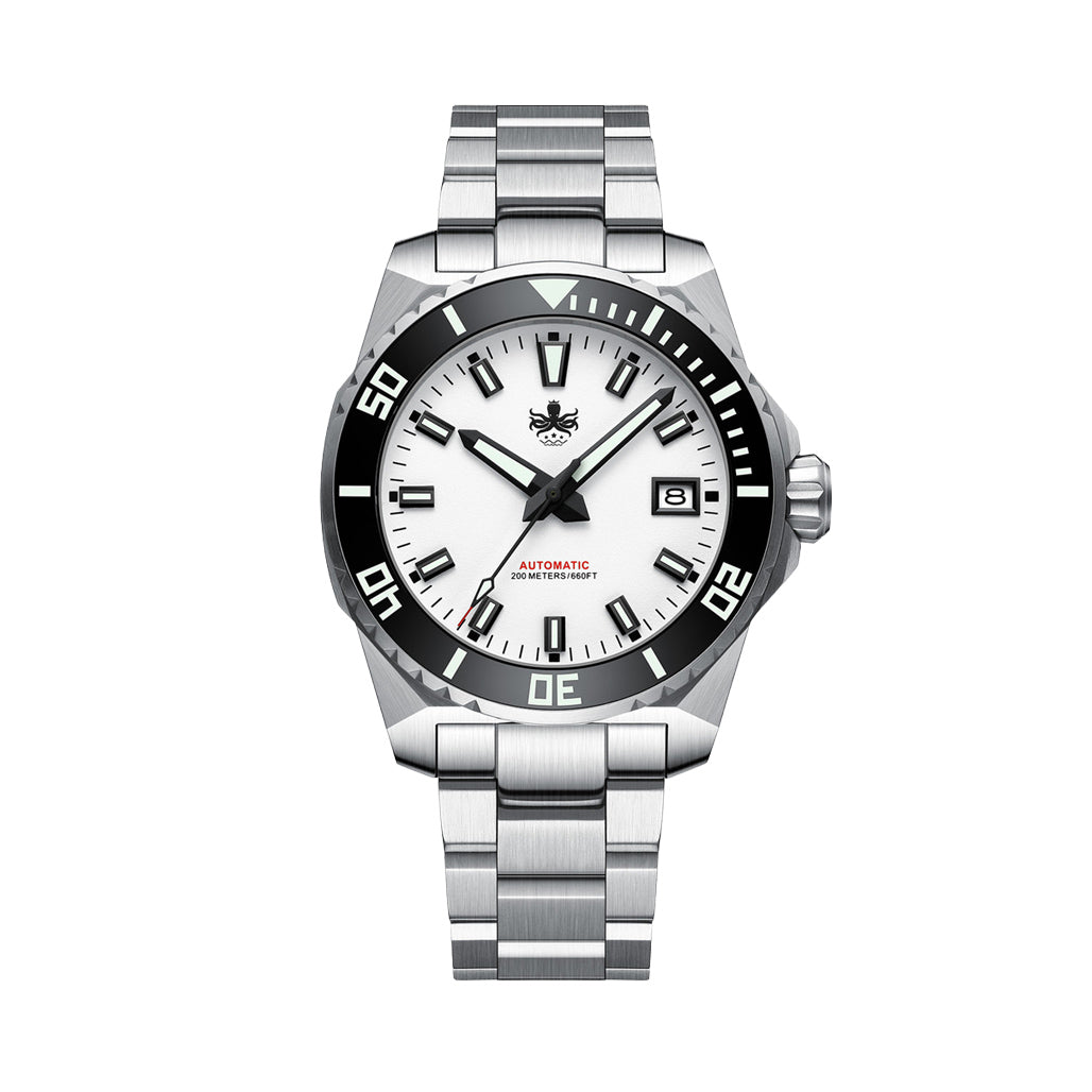 Phoibos Leviathan 40 Automatic Dive Watch with White Dial #PY050E