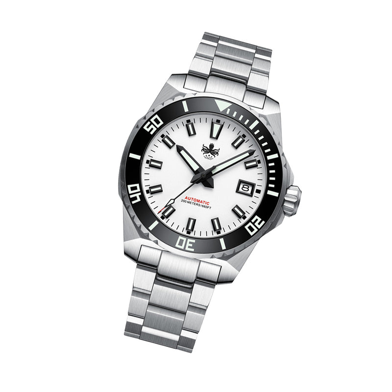 Phoibos Leviathan 40 Automatic Dive Watch with White Dial #PY050E