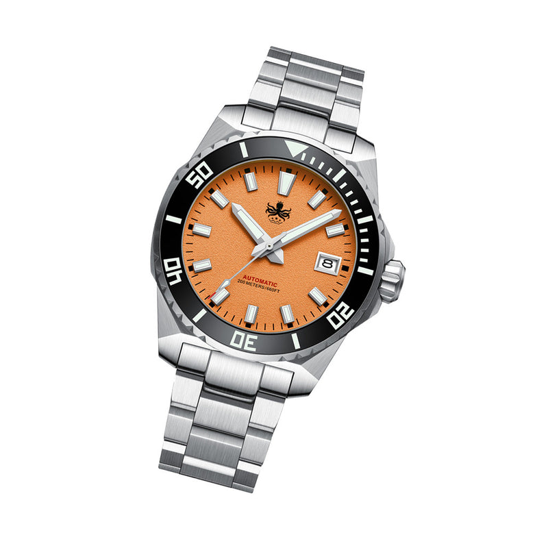 Phoibos Leviathan 40 Automatic Dive Watch with Orange Dial #PY050G
