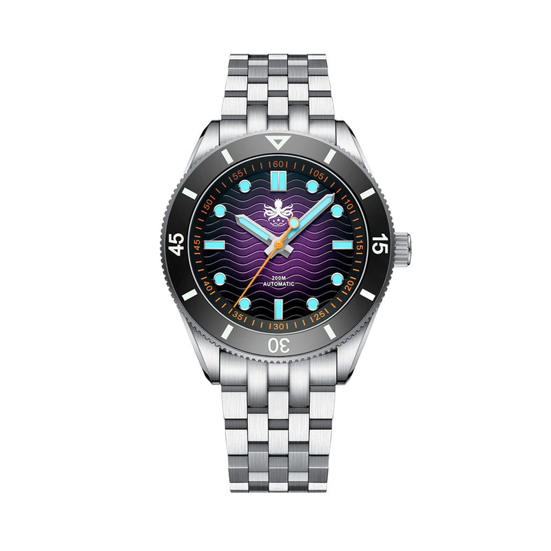 PHOIBOS Wave Master Automatic Dive Watch Purple No Date #PY053HN