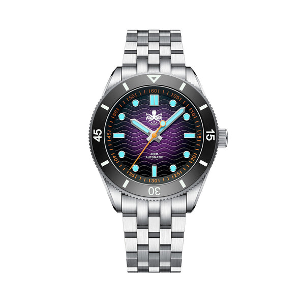 PHOIBOS Wave Master Automatic Dive Watch Purple No Date #PY053HN