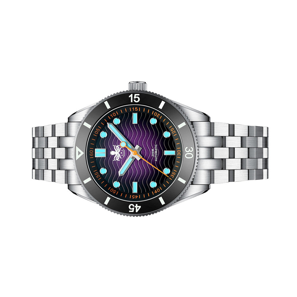 PHOIBOS Wave Master Automatic Dive Watch Purple No Date #PY053HN