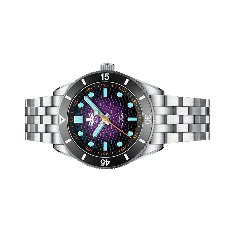 PHOIBOS Wave Master Automatic Dive Watch Purple No Date #PY053HN