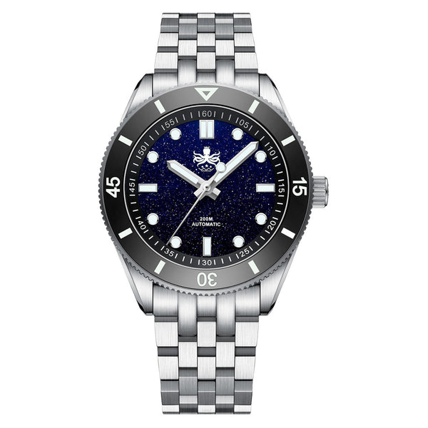 PHOIBOS Wave Master Automatic Dive Watch Dark Blue Aventurin No Date #PY053IN