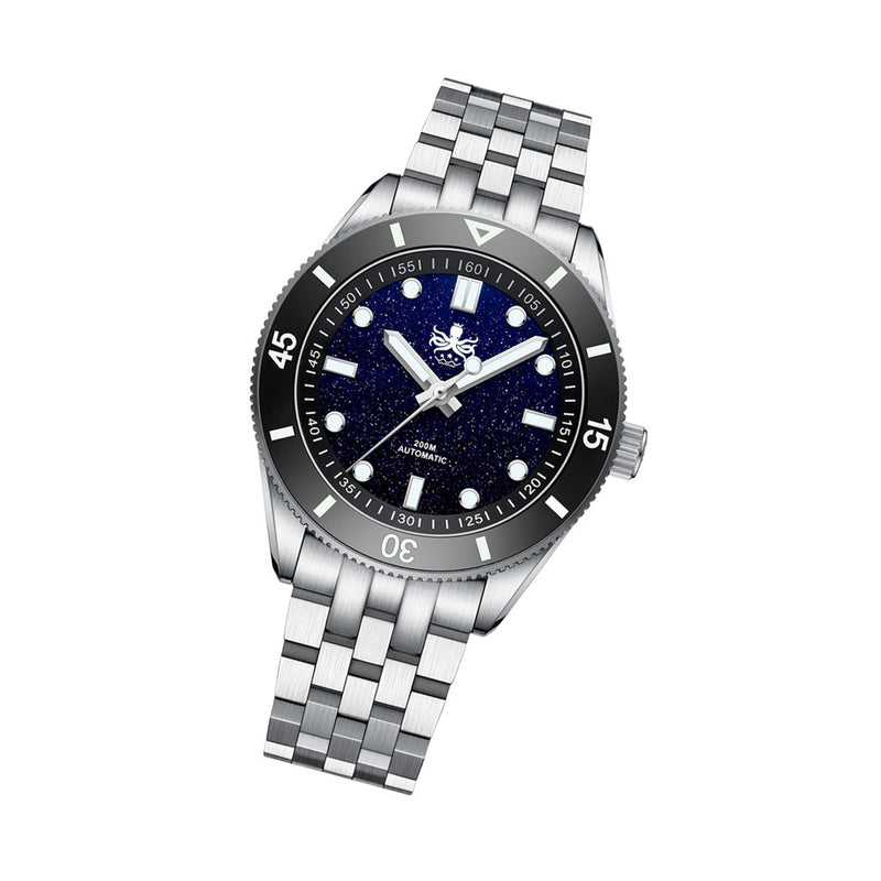 PHOIBOS Wave Master Automatic Dive Watch Dark Blue Aventurin No Date #PY053IN
