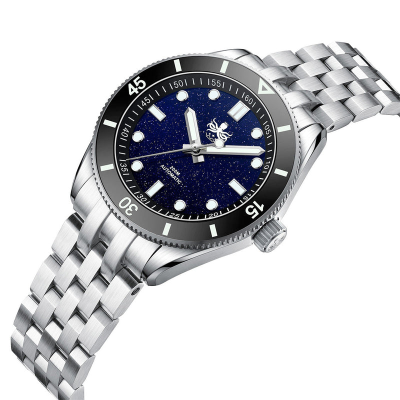 PHOIBOS Wave Master Automatic Dive Watch Dark Blue Aventurin No Date #PY053IN