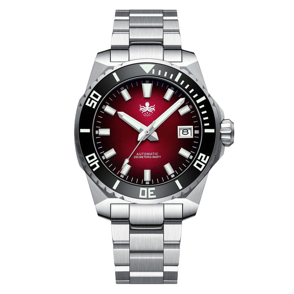 Phoibos Leviathan 40 Automatic Dive Watch with Red Dial #PY054D
