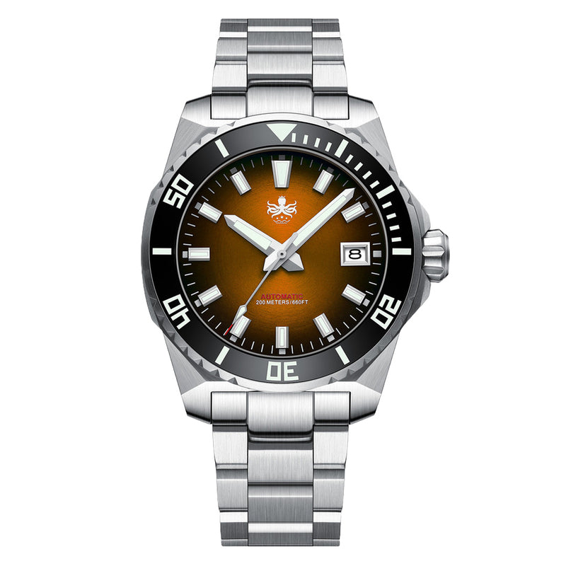 Phoibos Leviathan 40 Automatic Dive Watch with Orange Dial #PY054G