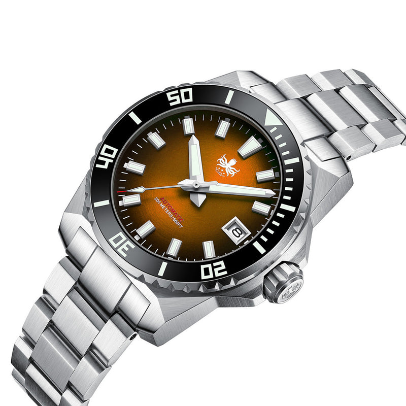 Phoibos Leviathan 40 Automatic Dive Watch with Orange Dial #PY054G