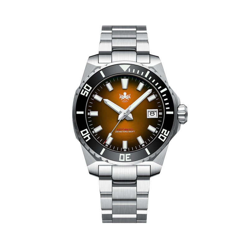 Phoibos Leviathan 40 Automatic Dive Watch with Orange Dial #PY054G