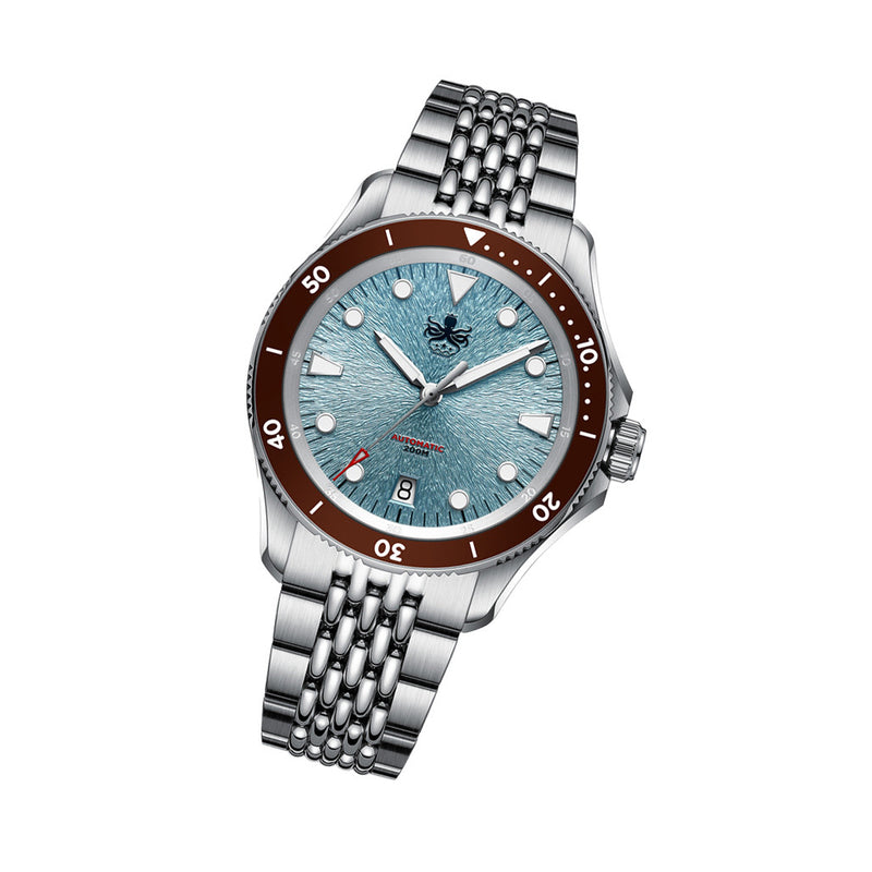 PHOIBOS Delphinus Automatic Dive Watch with Ice Blue Sunray Dial #PY055BD