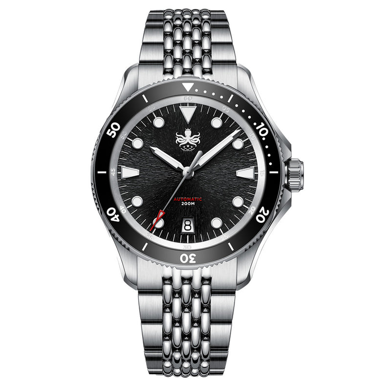 PHOIBOS Delphinus Automatic Dive Watch with Black Sunray Dial #PY055CD