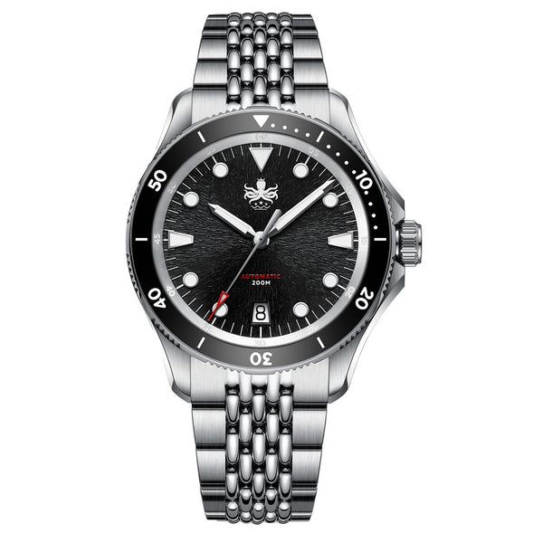 PHOIBOS Delphinus Automatic Dive Watch with Black Sunray Dial #PY055CD