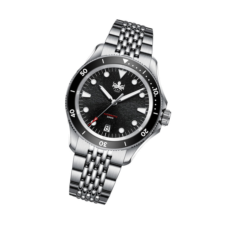 PHOIBOS Delphinus Automatic Dive Watch with Black Sunray Dial #PY055CD