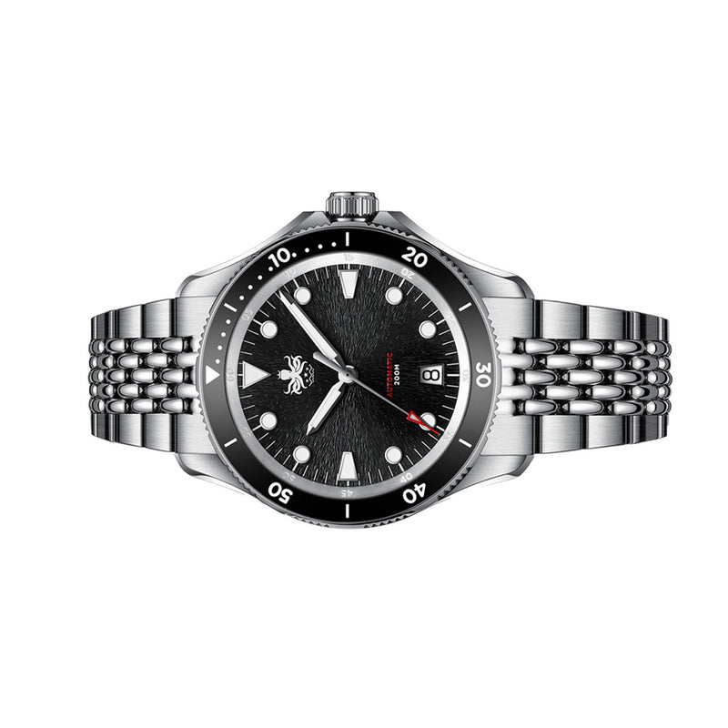 PHOIBOS Delphinus Automatic Dive Watch with Black Sunray Dial #PY055CD
