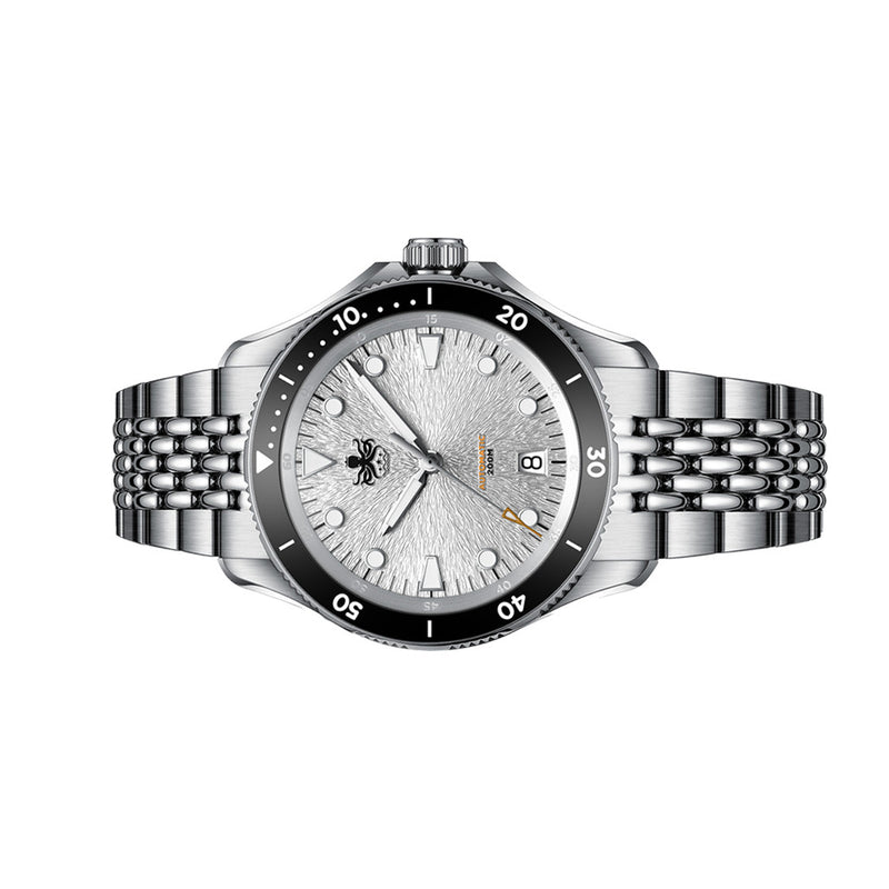PHOIBOS Delphinus Automatic Dive Watch with Silver White Sunray Dial #PY055ED