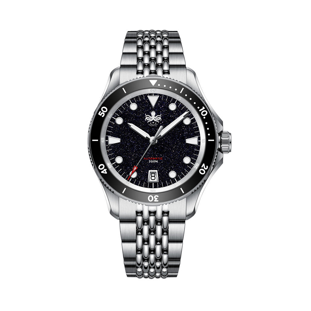 PHOIBOS Delphinus Automatic Dive Watch with Dark Blue Aventurine