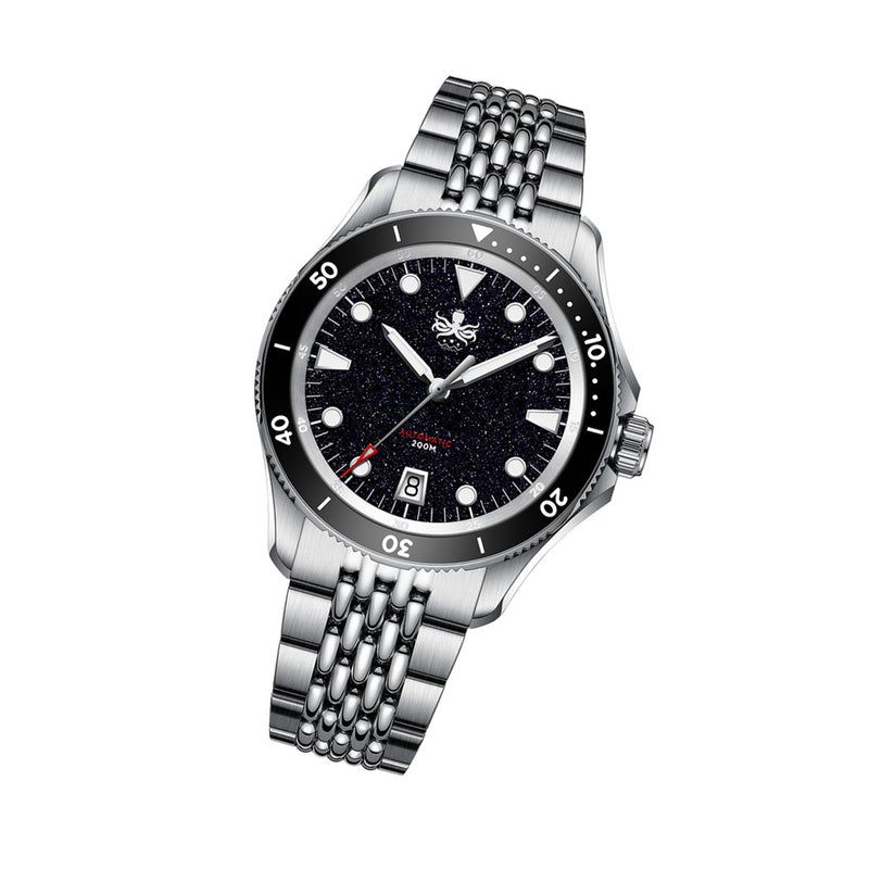 PHOIBOS Delphinus Automatic Dive Watch with Dark Blue Aventurine Dial #PY055ID