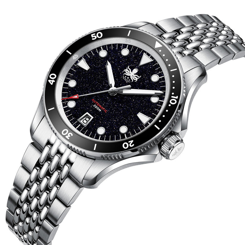 PHOIBOS Delphinus Automatic Dive Watch with Dark Blue Aventurine Dial #PY055ID