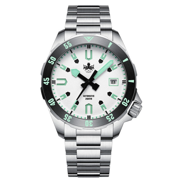 PHOIBOS APOLLO 200M Automatic Diver With Matte White Dial #PY056E