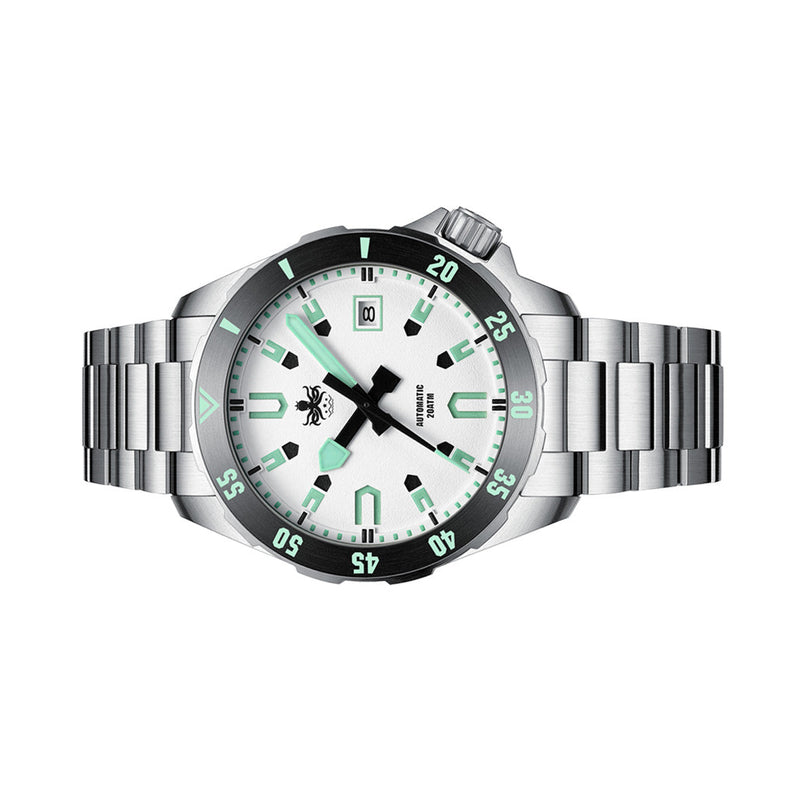 PHOIBOS APOLLO 200M Automatic Diver With Matte White Dial #PY056E