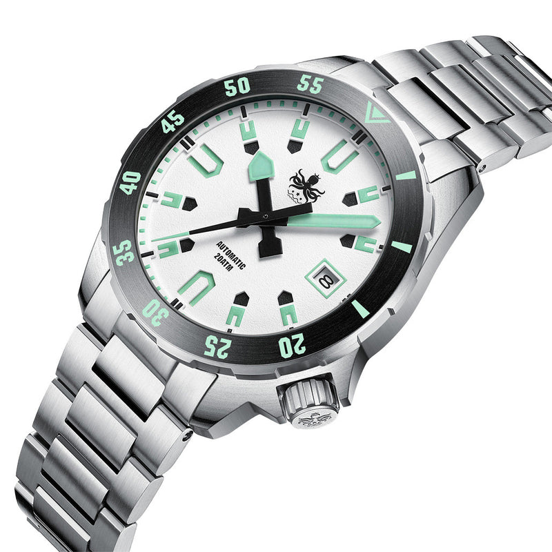 PHOIBOS APOLLO 200M Automatic Diver With Matte White Dial #PY056E
