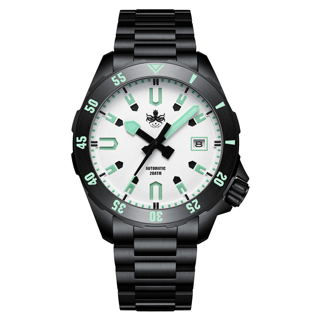 PHOIBOS APOLLO DLC 200M Automatic Diver With Matte White Dial