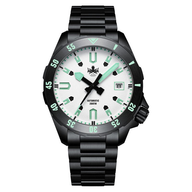 PHOIBOS APOLLO DLC 200M Automatic Diver With Matte White Dial #PY056EX