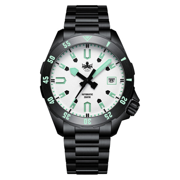 PHOIBOS APOLLO DLC 200M Automatic Diver With Matte White Dial #PY056EX
