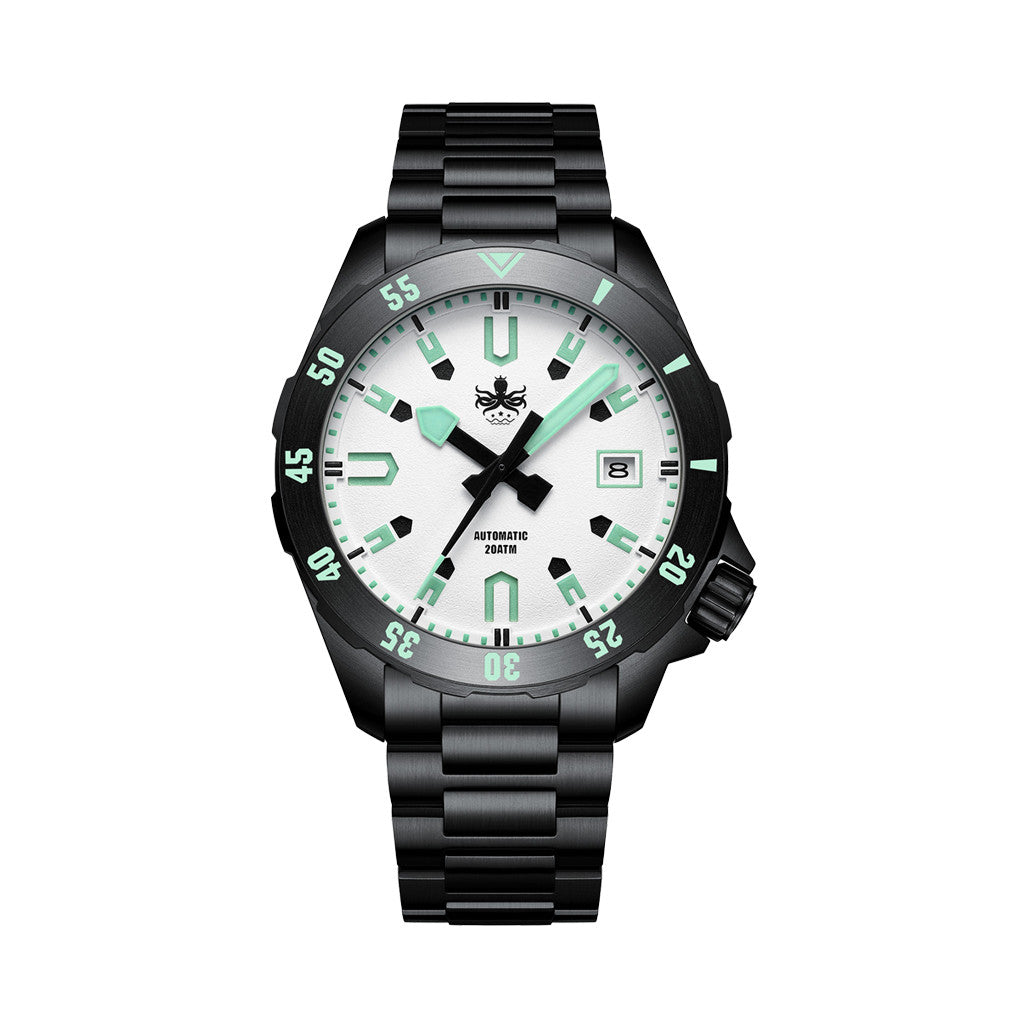 PHOIBOS APOLLO DLC 200M Automatic Diver With Matte White Dial