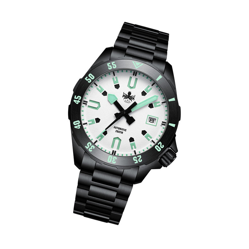 PHOIBOS APOLLO DLC 200M Automatic Diver With Matte White Dial #PY056EX