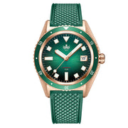 PHOIBOS Argo Bronze Automatic Dive Watch with Spiral Sunray Green Dial #PY057A