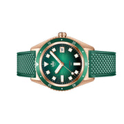PHOIBOS Argo Bronze Automatic Dive Watch with Spiral Sunray Green Dial #PY057A