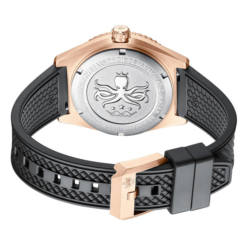 PHOIBOS Argo Bronze Automatic Dive Watch with Spiral Sunray Green Dial #PY057A