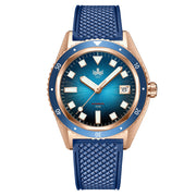PHOIBOS Argo Bronze Automatic Dive Watch with Spiral Sunray Blue Dial #PY057B